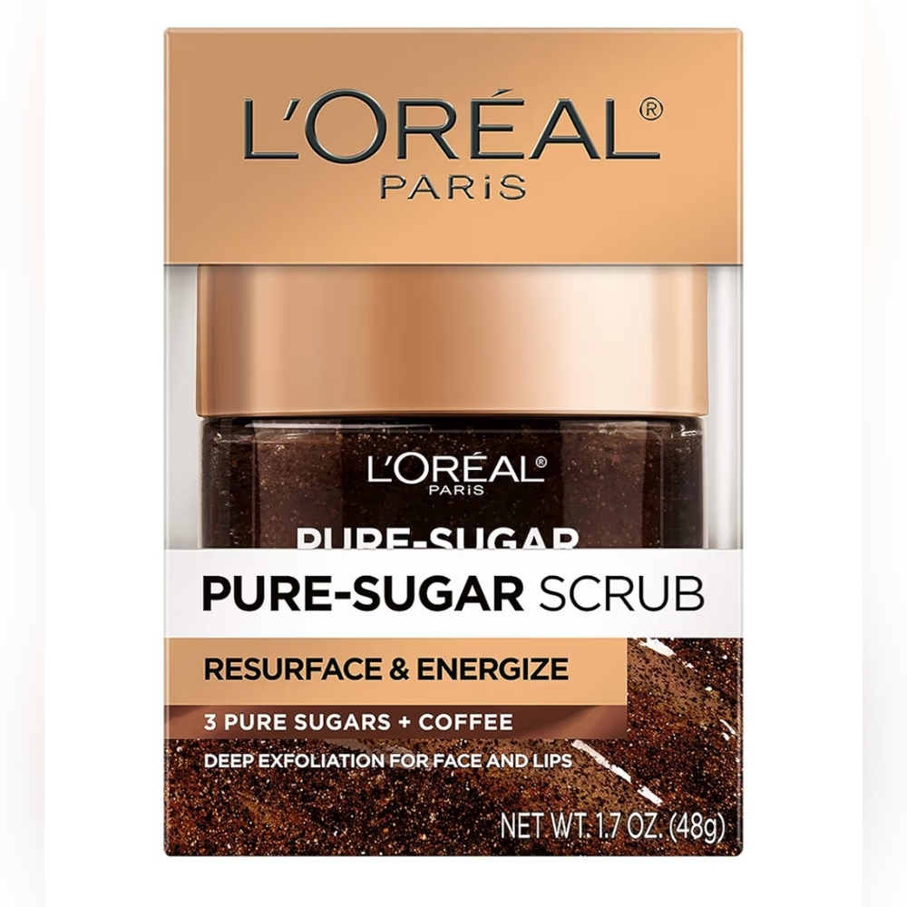 🌈 L'Oréal Coffee & Pure Sugar Deep Exfoliating Scrub For Face & Lips